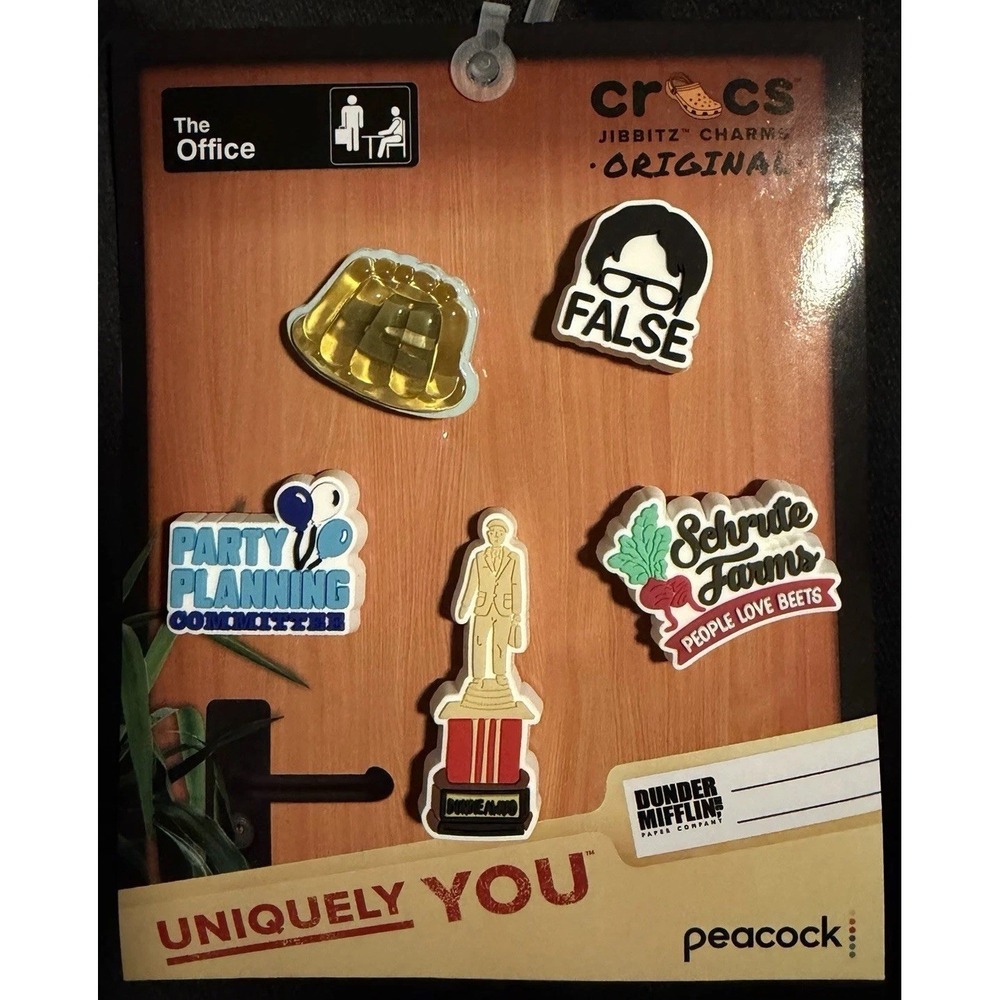 Crocs jibbitz charms The Office 5 Pack Schrute Farms Dunder Mifflin New
